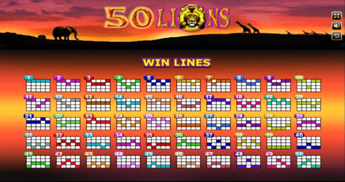 Lines เกม 50 Lions