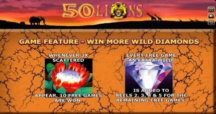 ฟีเจอร์พิเศษในเกม 50 Lions